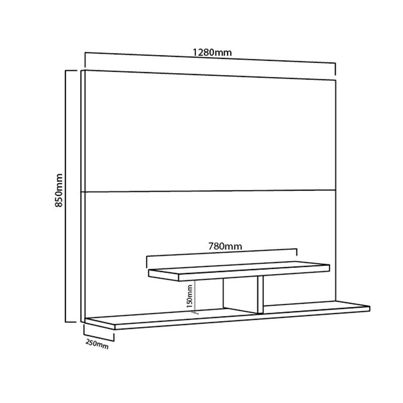 Panel, Para, Tv, Delos, Hasta, 50, Con, Soporte, Fijo, Roble, Termo, Negro, DL841RT.