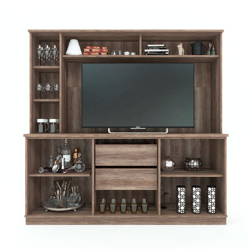 mueble, muebles, para, living, modular, modulares, rack, racks, para, de, tv, tele, televisor, televisores, hasta, 55, pulgadas, con, 7, puertas, 2, cajones, roble, nebraska, gris, delos, DL858RNG.