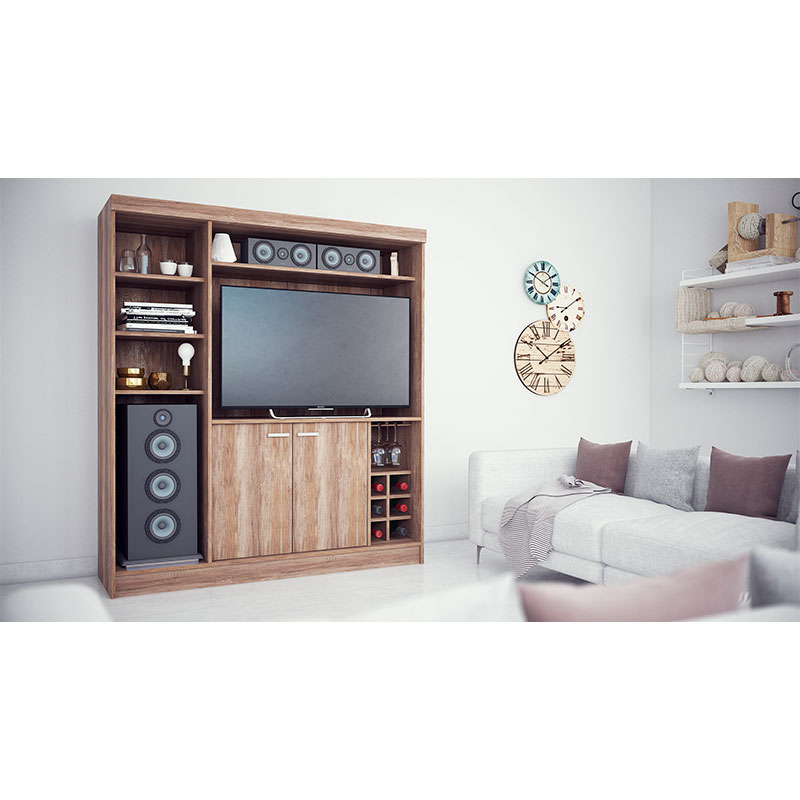 mueble, muebles, para, de, living, modular, modulares, rack, racks, tv, teve, teles, televisor, televisores, hasta, 50, pulgadas, con, 2, puertas, roble, nebraska, gris, delos, DL861RNG.