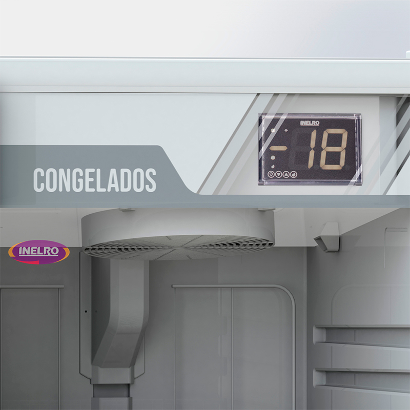 exhibidora, exhibidoras, vertical, verticales, inelro, para congelados, de congelados, congelados, no frost, 428l, 428, litros, blanco, blanca, BT-17.