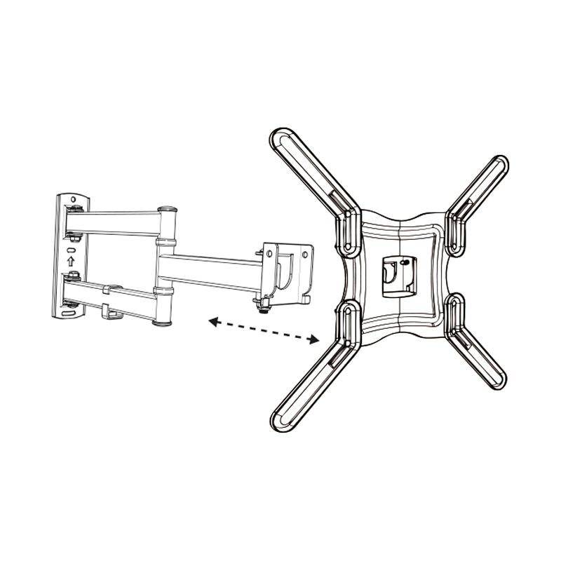 soporte, soportes, soportes para tv, soporte para tv, soporte para televisor, soportes para televisores, nakan, extensible, giratorio, con inclinación, 13 a 55 pulgadas, 30kg, SPL-591E.