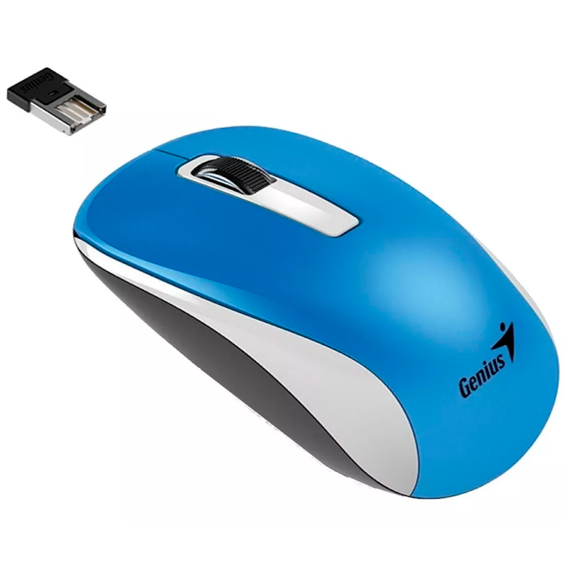 mouse, mouses, ratones, mouse para pc, inalambrico, inalamibricos, raton, ratones, genius, azul, blanco, NX-7010, nx7010, nx, 7010, NX-7010-AZUL.