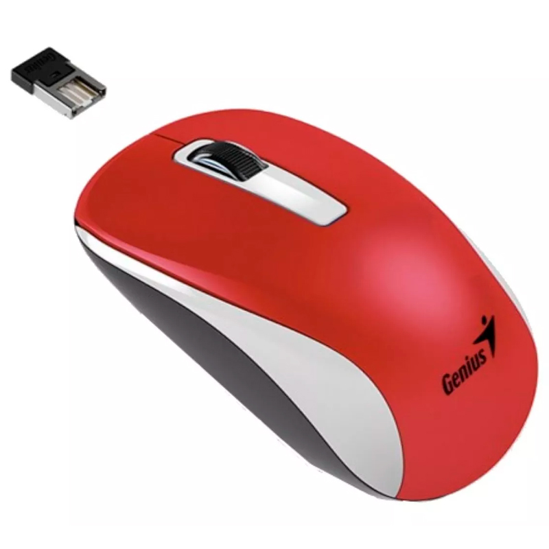 mouse, mouses, ratones, mouse para pc, inalambrico, inalamibricos, raton, ratones, genius, rojo, blanco, NX-7010, nx7010, nx, 7010, NX-7010-ROJO.